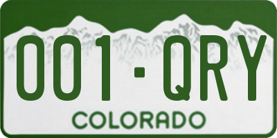 CO license plate 001QRY