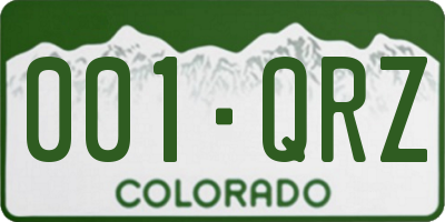 CO license plate 001QRZ