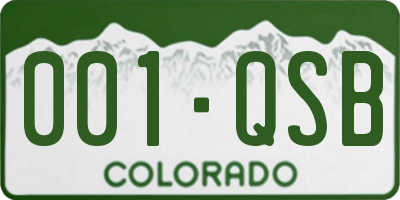 CO license plate 001QSB