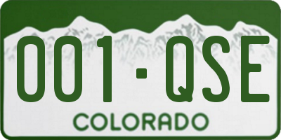 CO license plate 001QSE