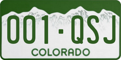 CO license plate 001QSJ