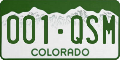 CO license plate 001QSM
