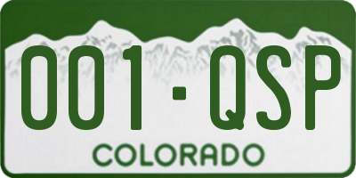 CO license plate 001QSP