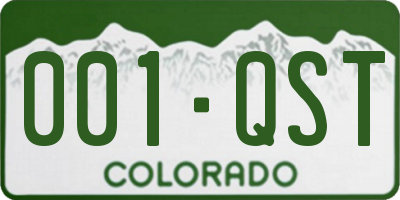 CO license plate 001QST