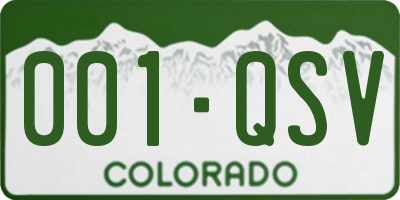 CO license plate 001QSV