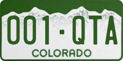 CO license plate 001QTA