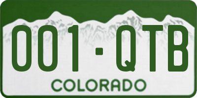 CO license plate 001QTB