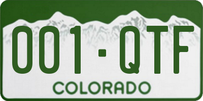 CO license plate 001QTF