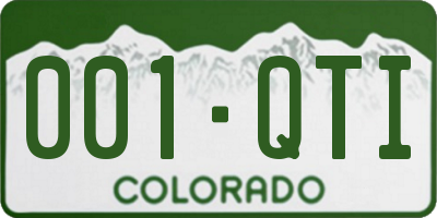 CO license plate 001QTI