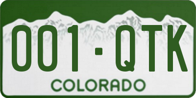 CO license plate 001QTK