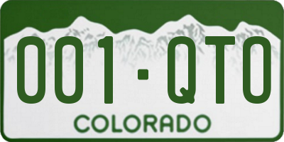 CO license plate 001QTO