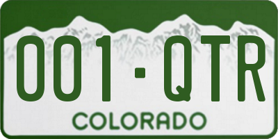 CO license plate 001QTR
