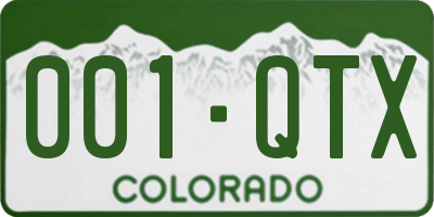 CO license plate 001QTX