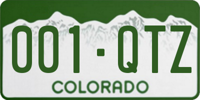 CO license plate 001QTZ