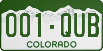 CO license plate 001QUB