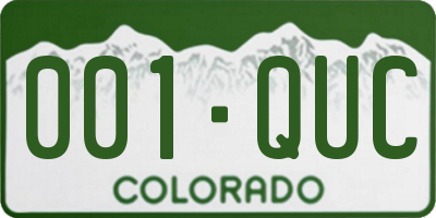 CO license plate 001QUC
