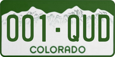 CO license plate 001QUD