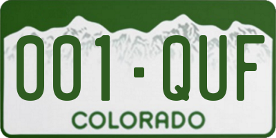 CO license plate 001QUF