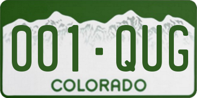 CO license plate 001QUG