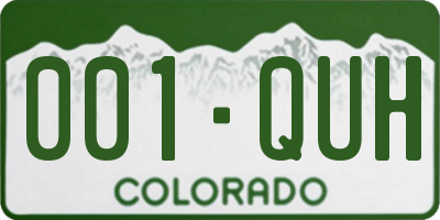 CO license plate 001QUH