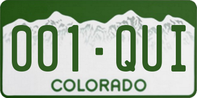 CO license plate 001QUI