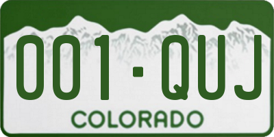 CO license plate 001QUJ