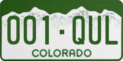 CO license plate 001QUL