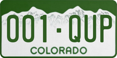 CO license plate 001QUP