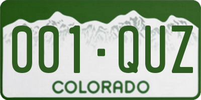 CO license plate 001QUZ