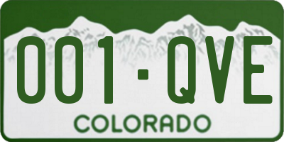 CO license plate 001QVE