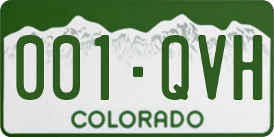 CO license plate 001QVH