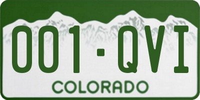 CO license plate 001QVI