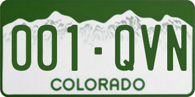 CO license plate 001QVN