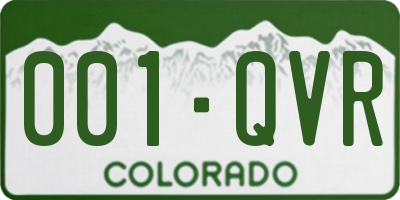 CO license plate 001QVR
