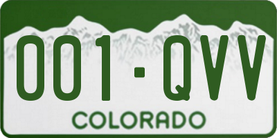 CO license plate 001QVV