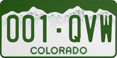 CO license plate 001QVW