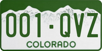 CO license plate 001QVZ