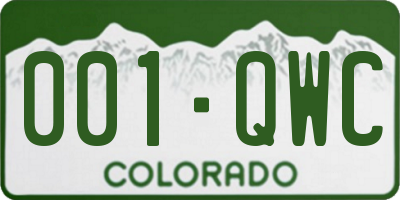 CO license plate 001QWC