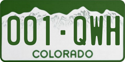 CO license plate 001QWH