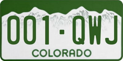 CO license plate 001QWJ