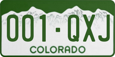 CO license plate 001QXJ