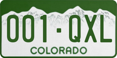 CO license plate 001QXL