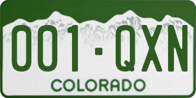 CO license plate 001QXN