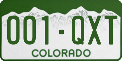 CO license plate 001QXT