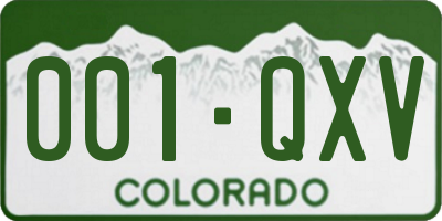 CO license plate 001QXV