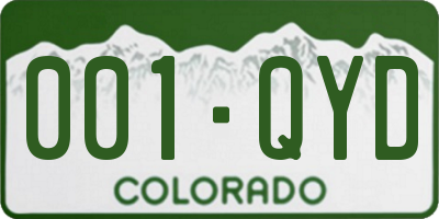 CO license plate 001QYD