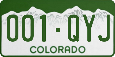 CO license plate 001QYJ