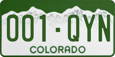 CO license plate 001QYN