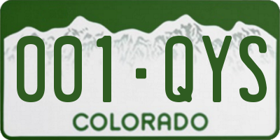 CO license plate 001QYS