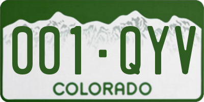 CO license plate 001QYV